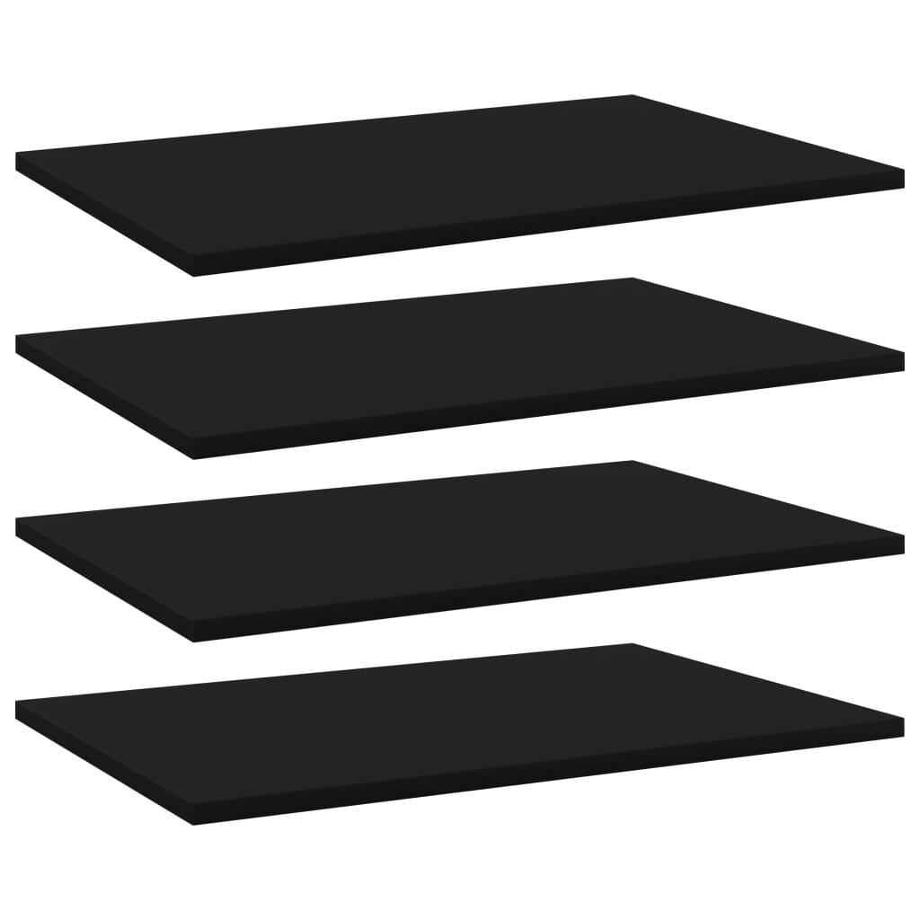 vidaXL Bookshelf Boards 4 pcs Black 60x40x1.5 cm Engineered Wood