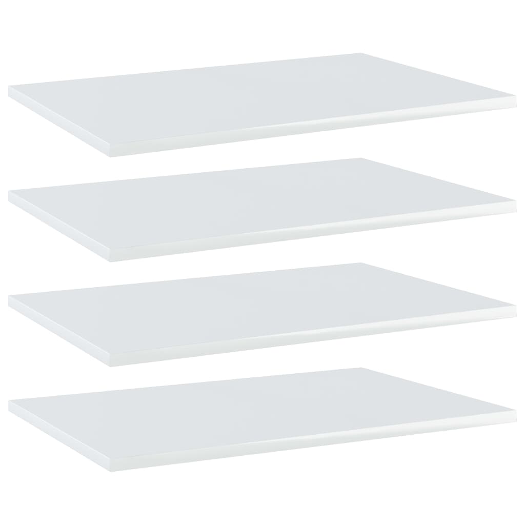 vidaXL Bookshelf Boards 4 pcs High Gloss White 60x40x1.5 cm Engineered Wood