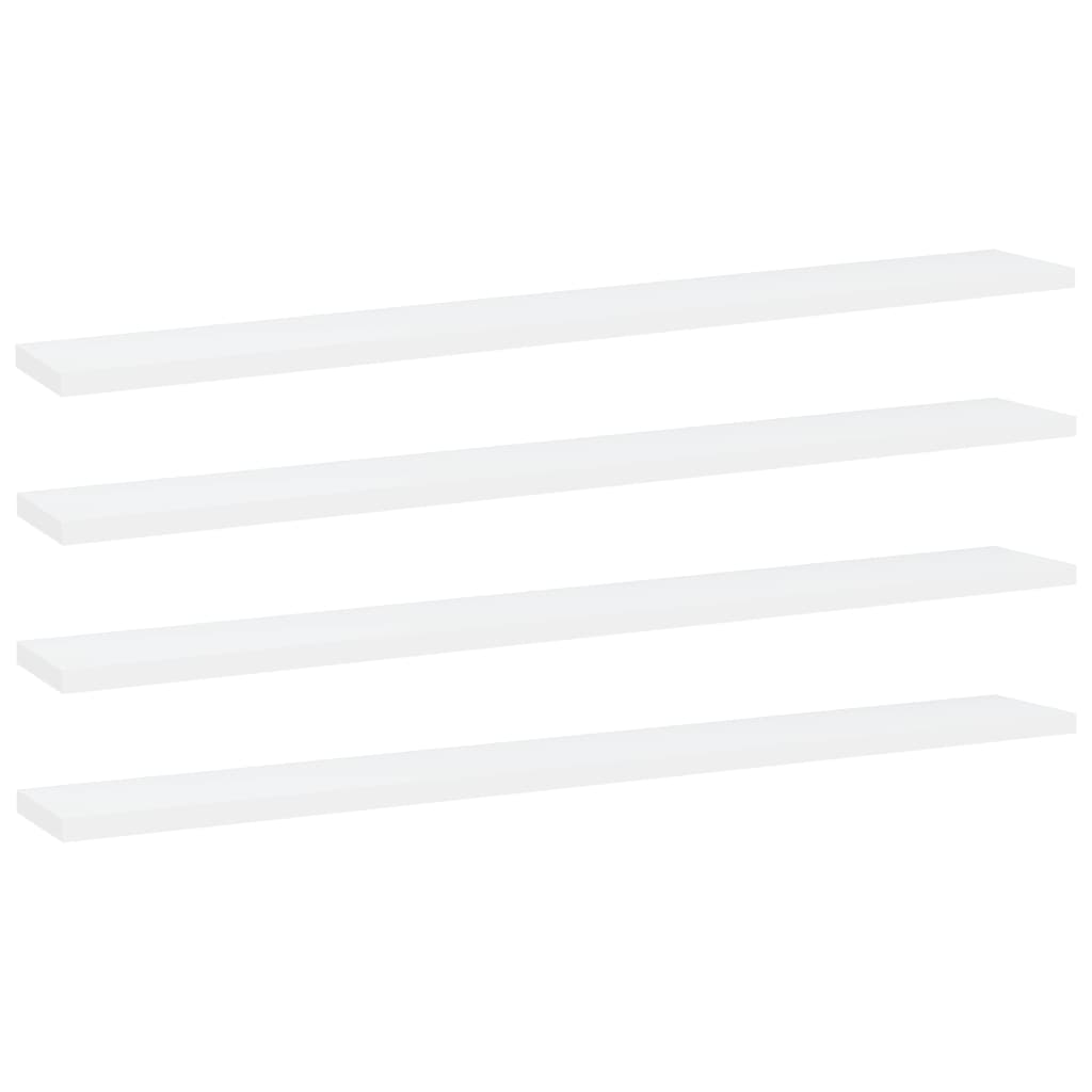 vidaXL Bookshelf Boards 4 pcs White 80x10x1.5 cm Engineered Wood