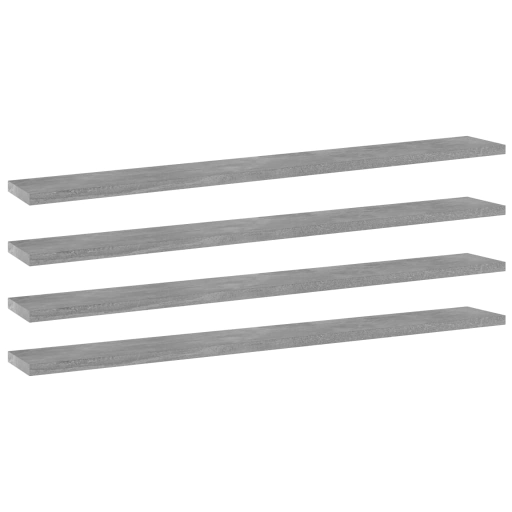 vidaXL Bookshelf Boards 4 pcs Concrete Grey 80x10x1.5 cm Engineered Wood