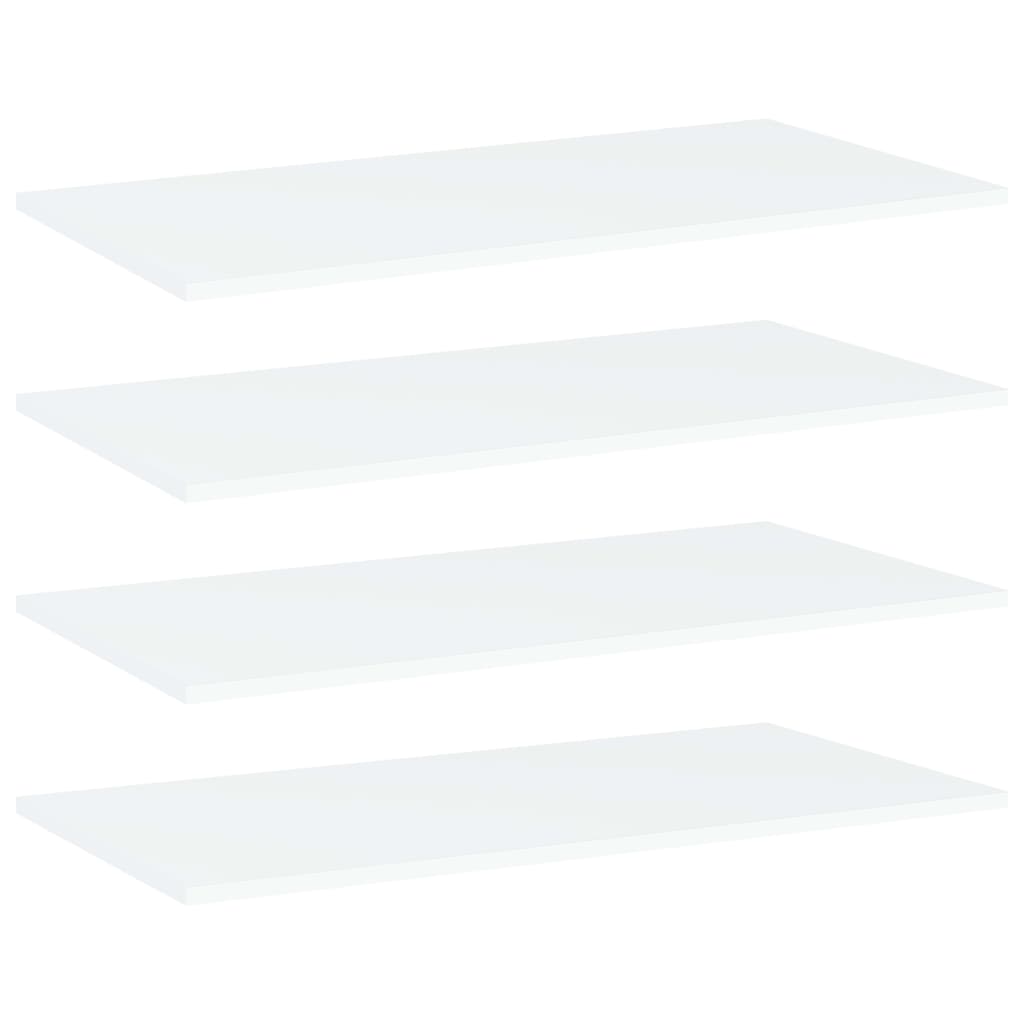 vidaXL Bookshelf Boards 4 pcs White 80x40x1.5 cm Engineered Wood