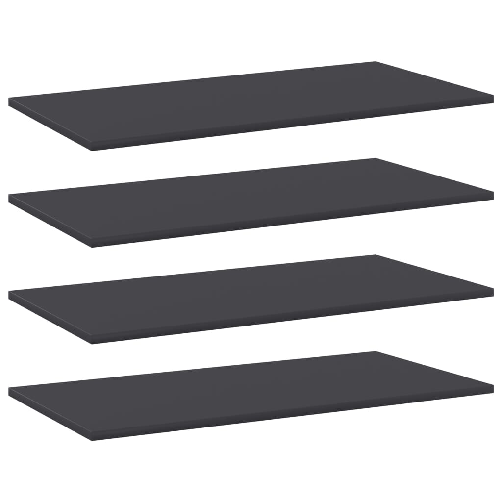 vidaXL Bookshelf Boards 4 pcs Grey 80x40x1.5 cm Engineered Wood