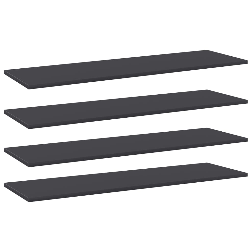 vidaXL Bookshelf Boards 4 pcs Grey 100x30x1.5 cm Engineered Wood