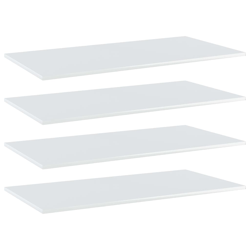 vidaXL Bookshelf Boards 4 pcs High Gloss White 100x50x1.5 cm Engineered Wood