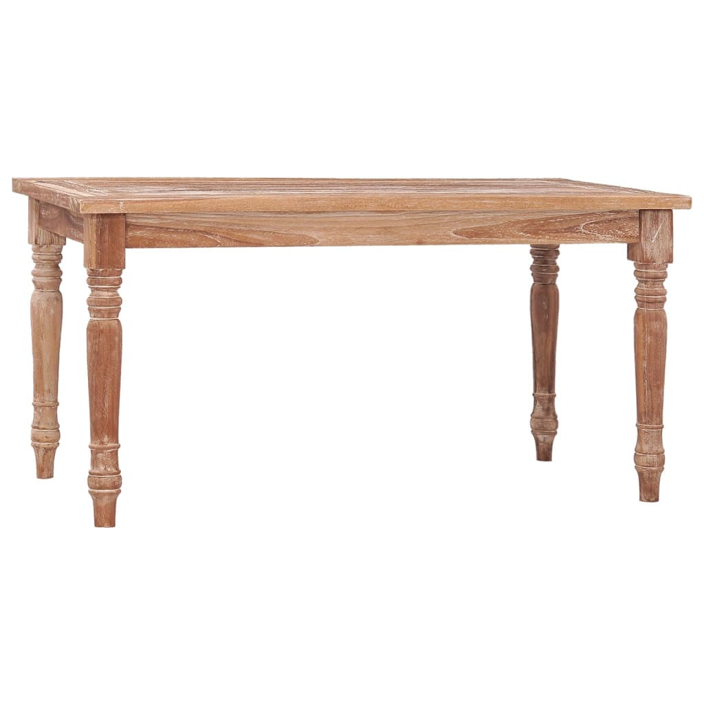 vidaXL Batavia Coffee Table 90x50x45 cm White Wash Solid Teak Wood