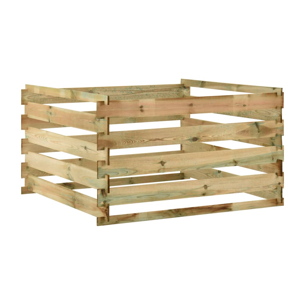 vidaXL Slatted Garden Composter 120x120x70 cm Impregnated Pinewood
