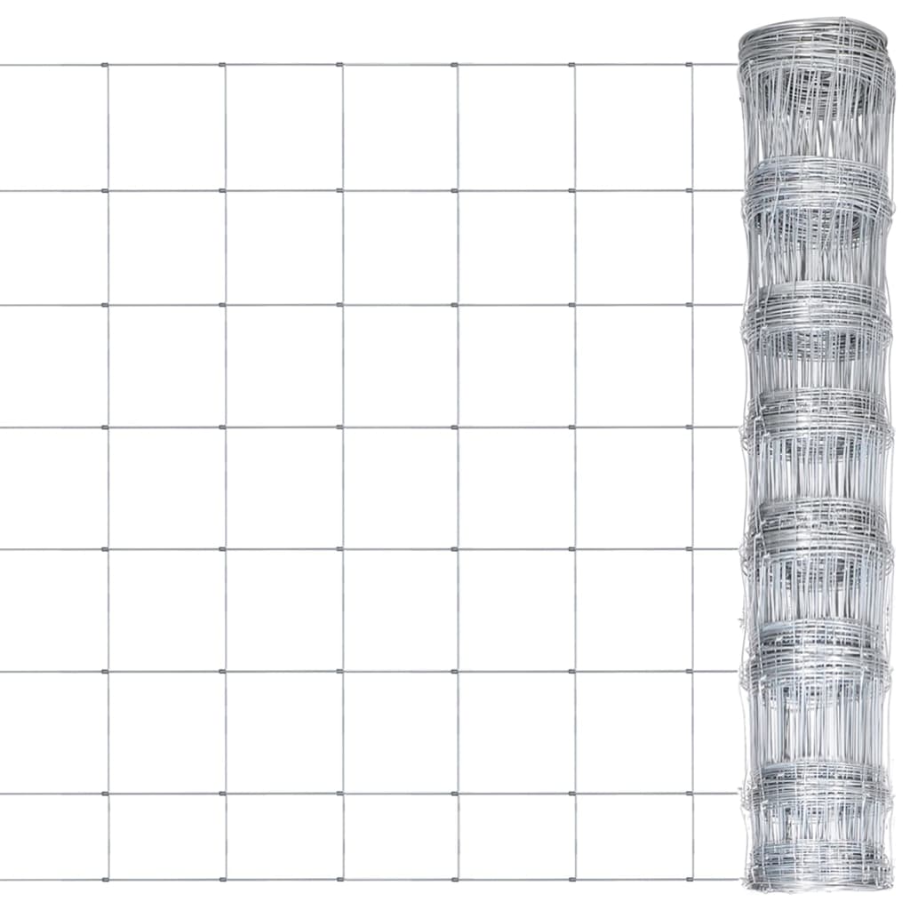 vidaXL Garden Fence Galvanised Steel 50x1 m Silver