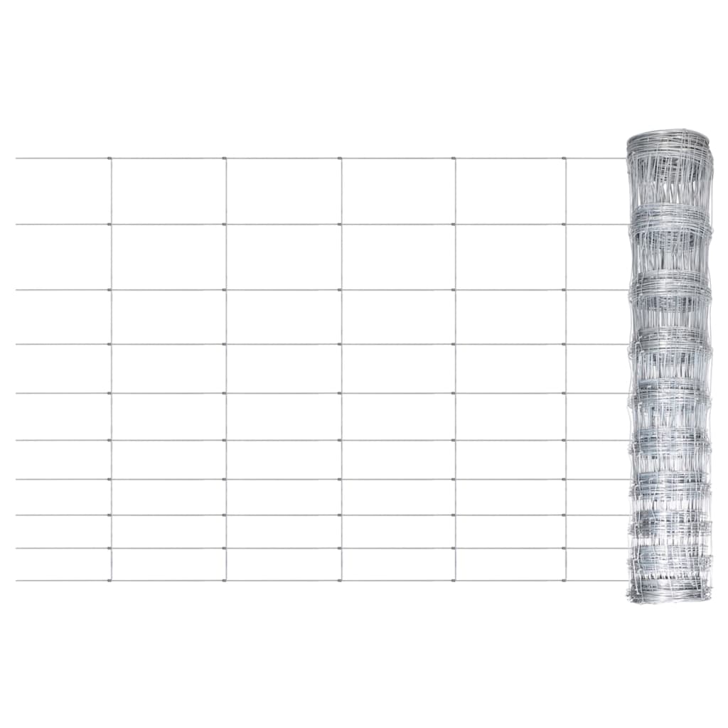 vidaXL Garden Fence Galvanised Steel Silver 50x1.2 m