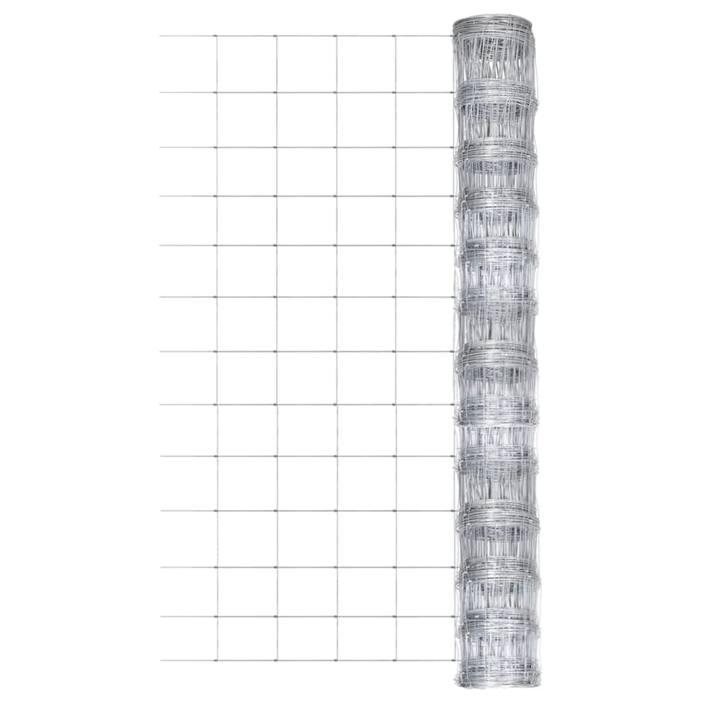 vidaXL Garden Fence Galvanised Steel 50x1.25 m Silver