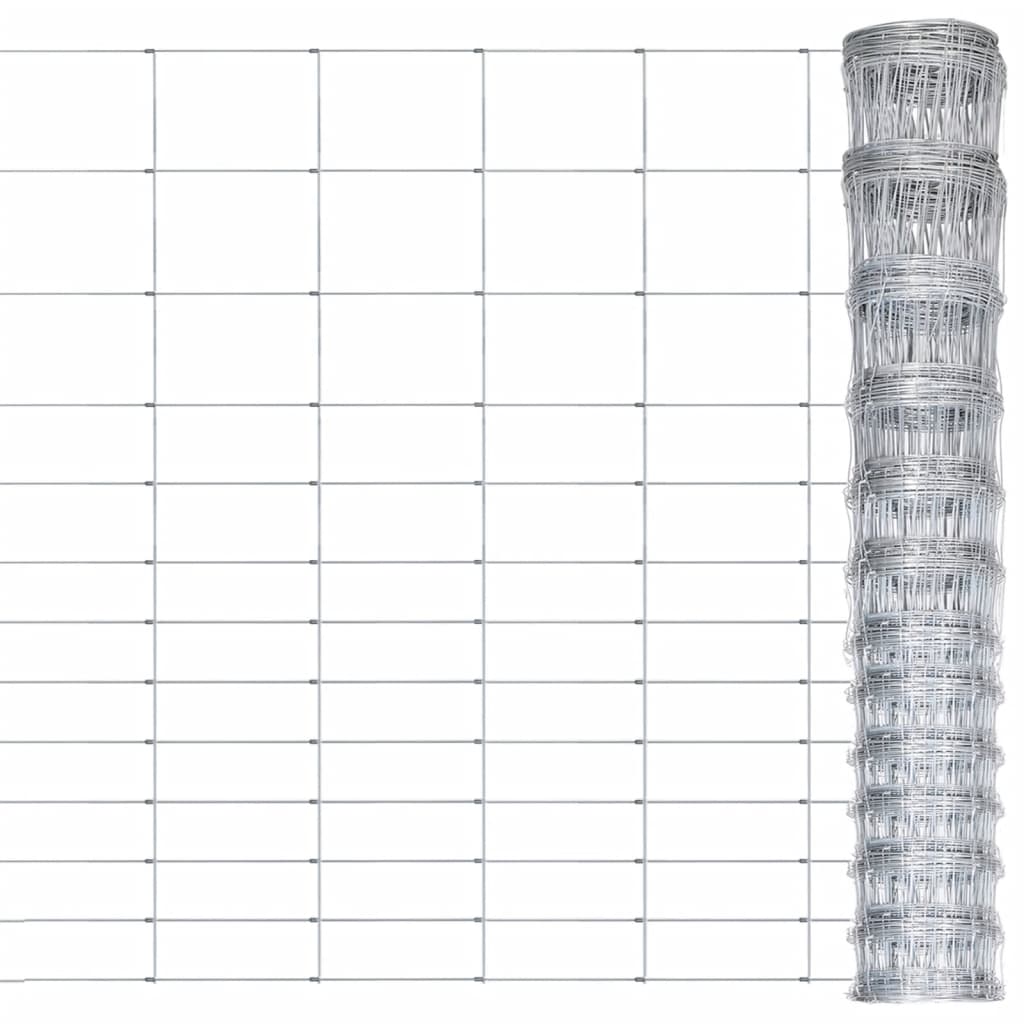 vidaXL Garden Fence Galvanised Steel 50x1.6 m Silver