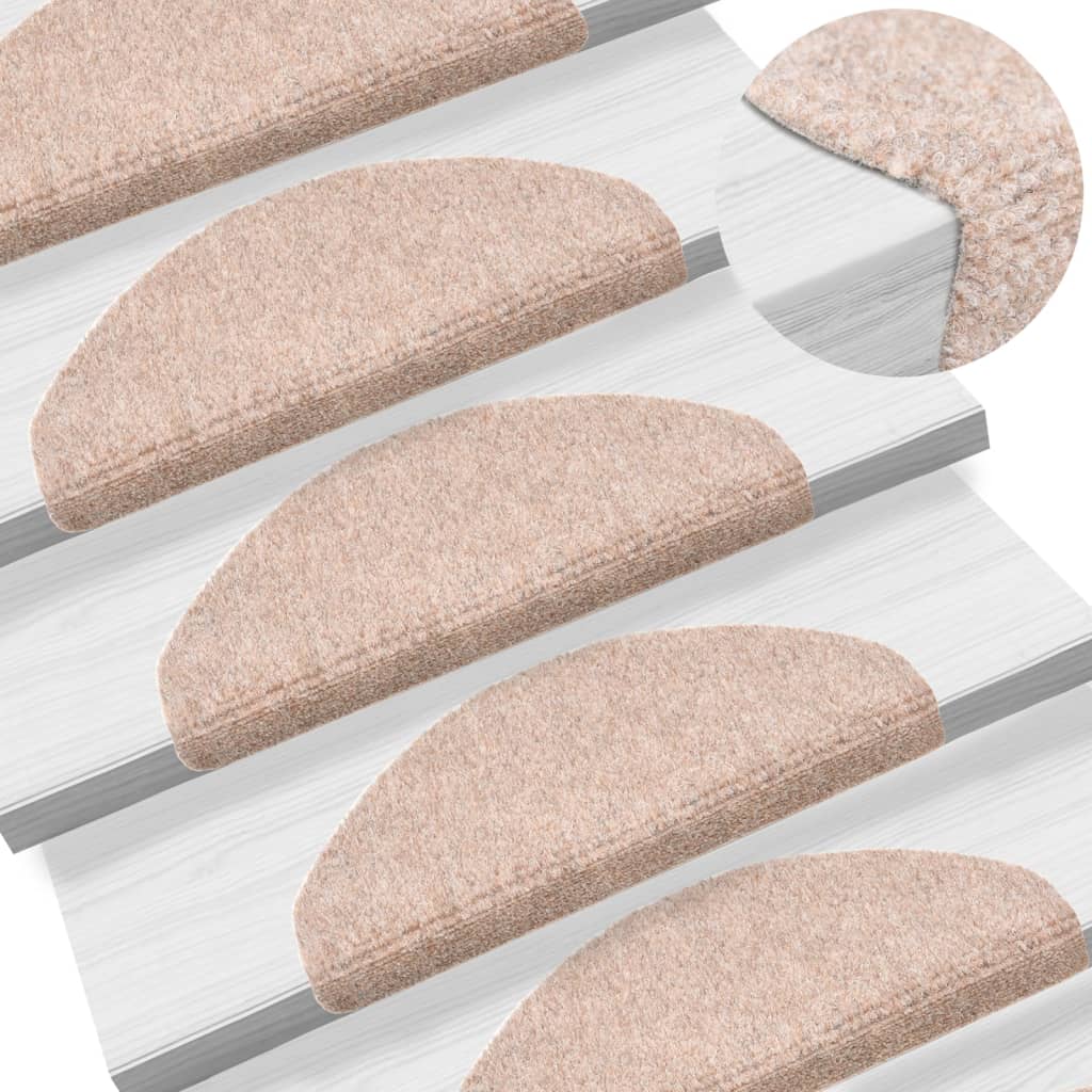 vidaXL Self-adhesive Stair Mats 10 pcs Brown 65x21x4 cm Needle Punch