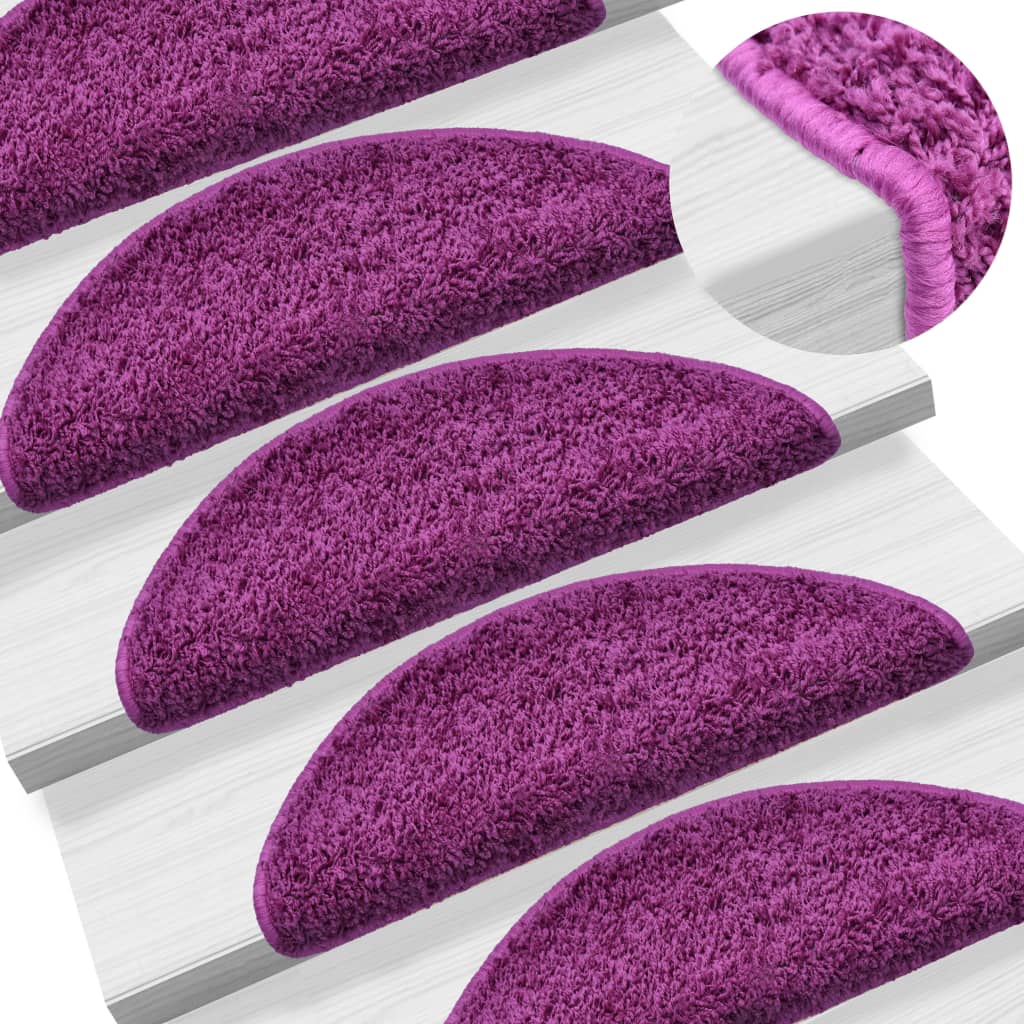 vidaXL Stair Mats 5 pcs 65x21x4 cm Violet