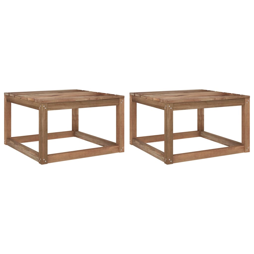 vidaXL Garden Pallet Tables 2 pcs 60x60x36.5 cm Impregnated Pinewood