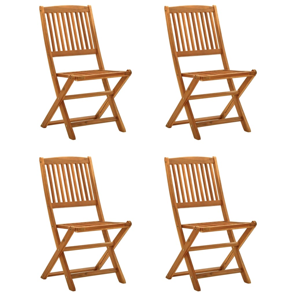 vidaXL Folding Garden Chairs 4 pcs Solid Eucalyptus Wood
