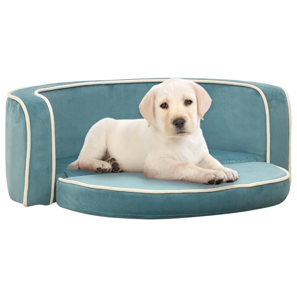 vidaXL Foldable Dog Sofa Turquoise 73x67x26 cm Plush Washable Cushion