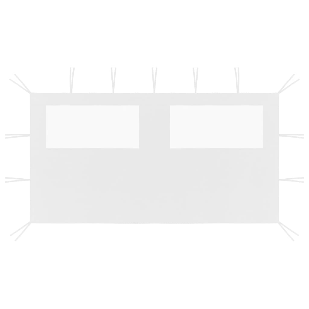 vidaXL Gazebo Sidewall with Windows 4x2 m White