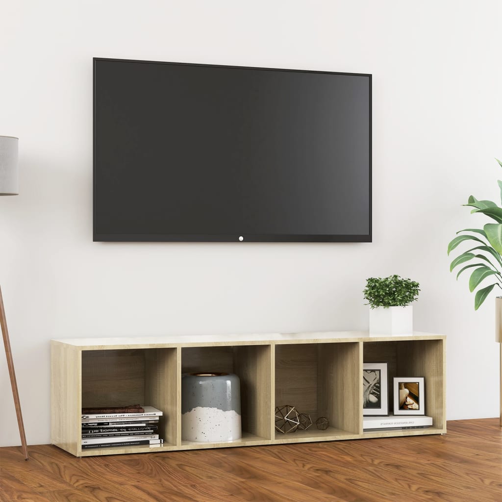 vidaXL TV Cabinet Sonoma Oak 142.5x35x36.5 cm Engineered Wood