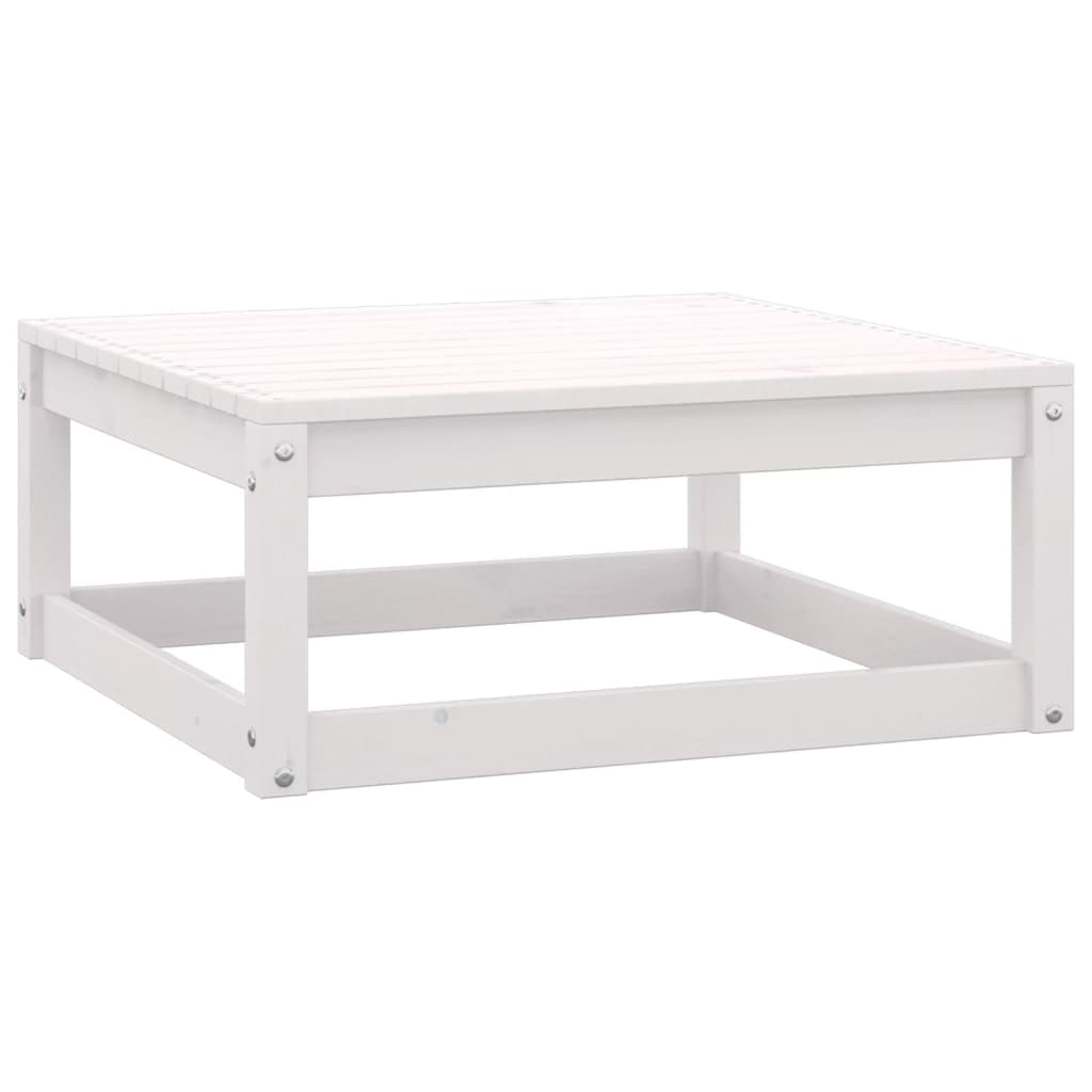 vidaXL Garden Footstool 70x70x30 cm White Solid Wood Pine