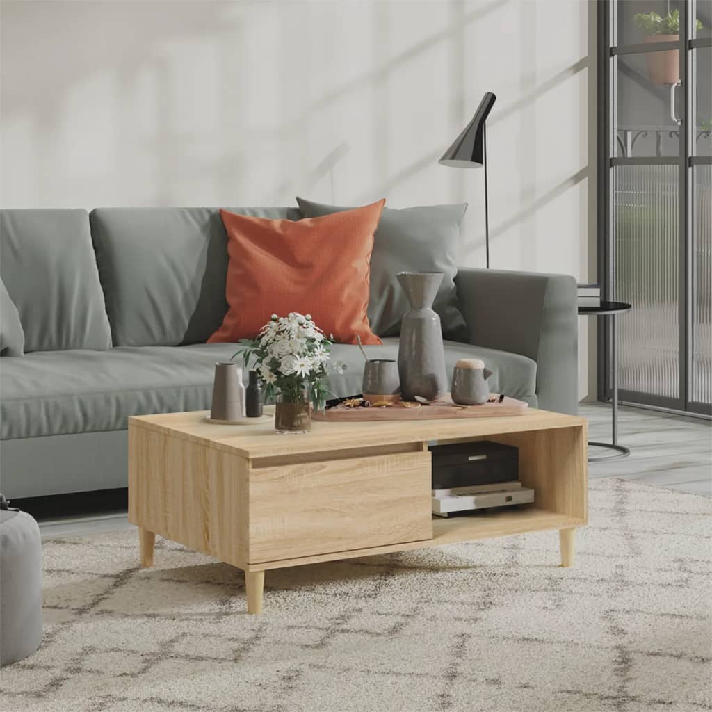 vidaXL Coffee Table Sonoma Oak 90x60x35 cm Engineered Wood