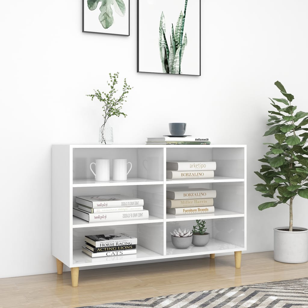 vidaXL Sideboard High Gloss White 103.5x35x70 cm Engineered Wood