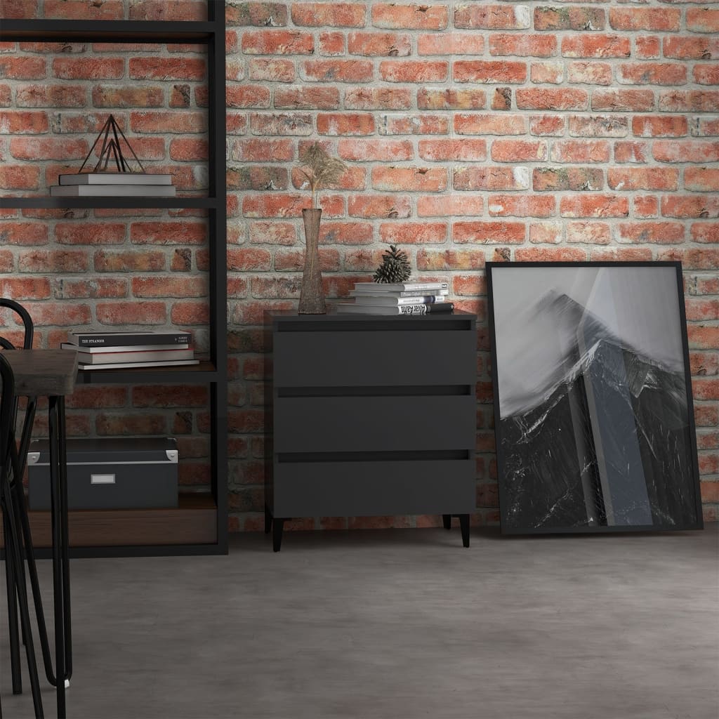 vidaXL Sideboard Grey 60x35x69 cm Engineered Wood