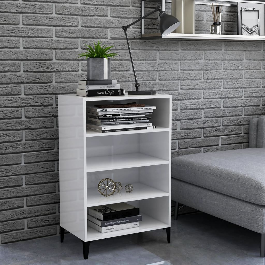 vidaXL Sideboard High Gloss White 57x35x90 cm Engineered Wood