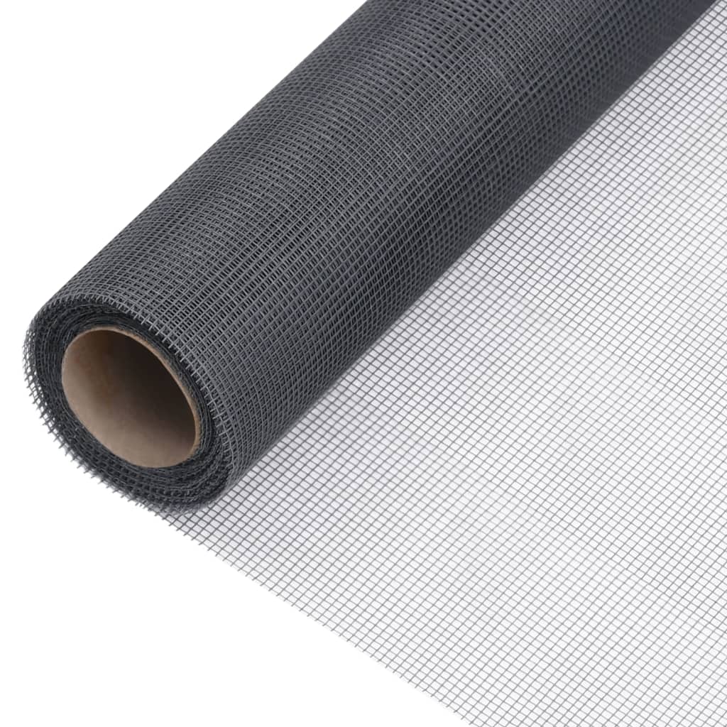 vidaXL Mesh Screen Fiberglass 100x2000 cm Grey