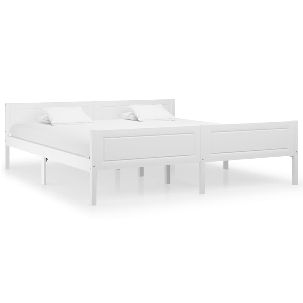 vidaXL Bed Frame Solid Pinewood White 180x200 cm 6FT Super King