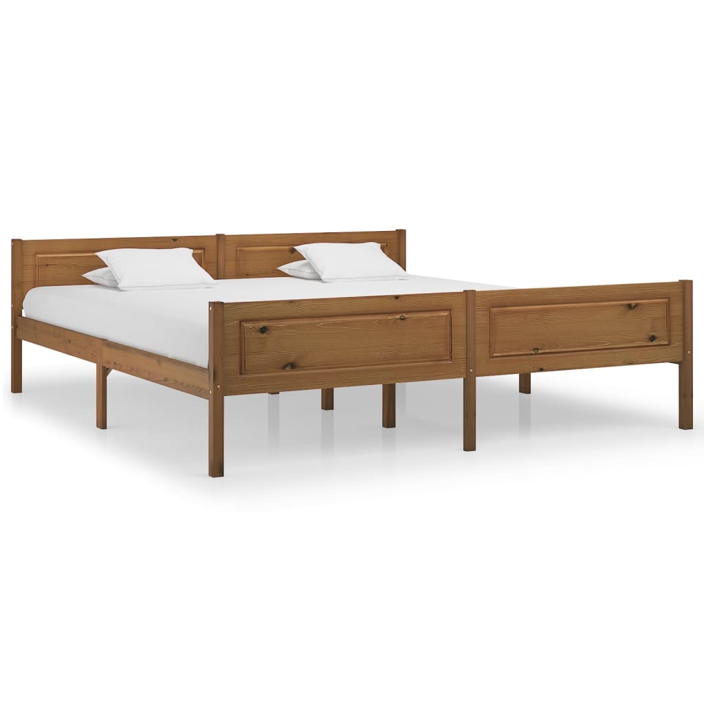 vidaXL Bed Frame Solid Pinewood Honey Brown 180x200 cm 6FT Super King