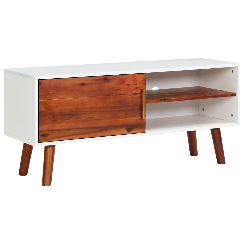 vidaXL TV Cabinet 110x35x50 cm Solid Acacia Wood and MDF