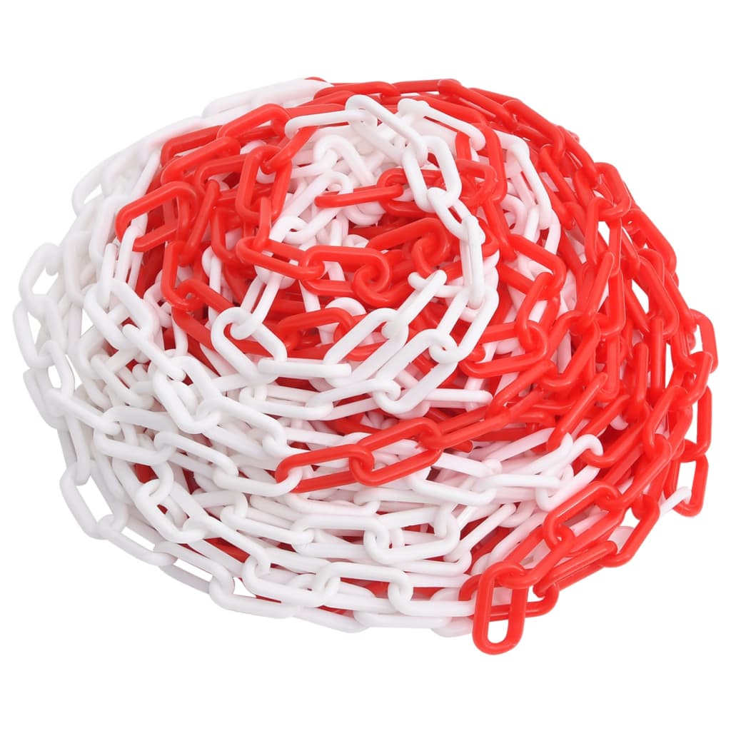 vidaXL Warning Chain Red and White 100 m Ì÷6 mm Plastic