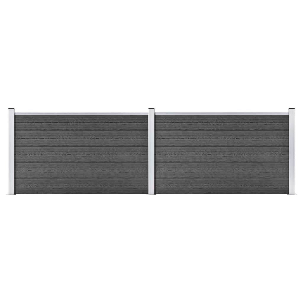 vidaXL Fence Panel Set WPC 353x105 cm Black