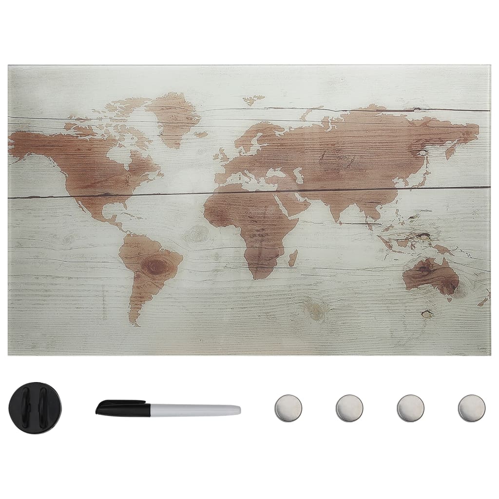 vidaXL Wall Mounted Magnetic Board Glass 100x60 cm