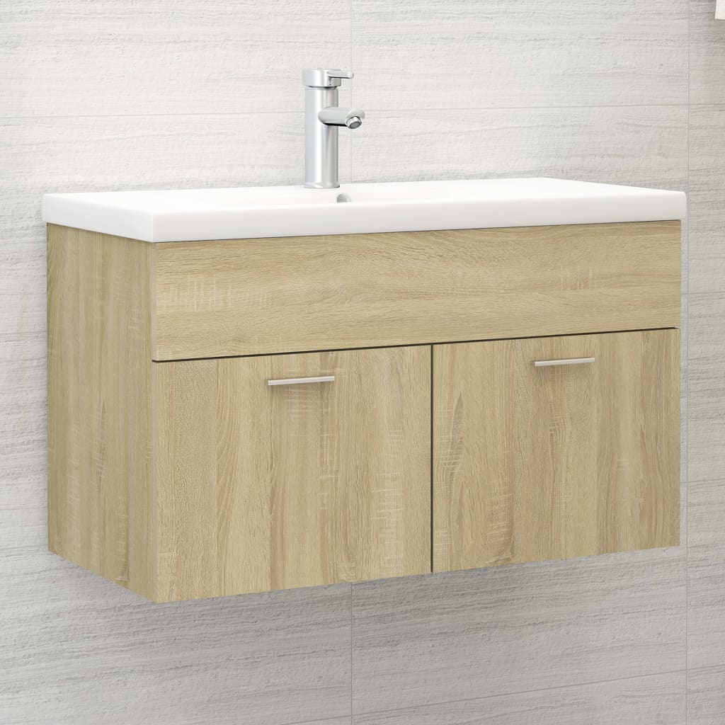 vidaXL Sink Cabinet with Built-in Basin Sonoma Oak Engineered Wood