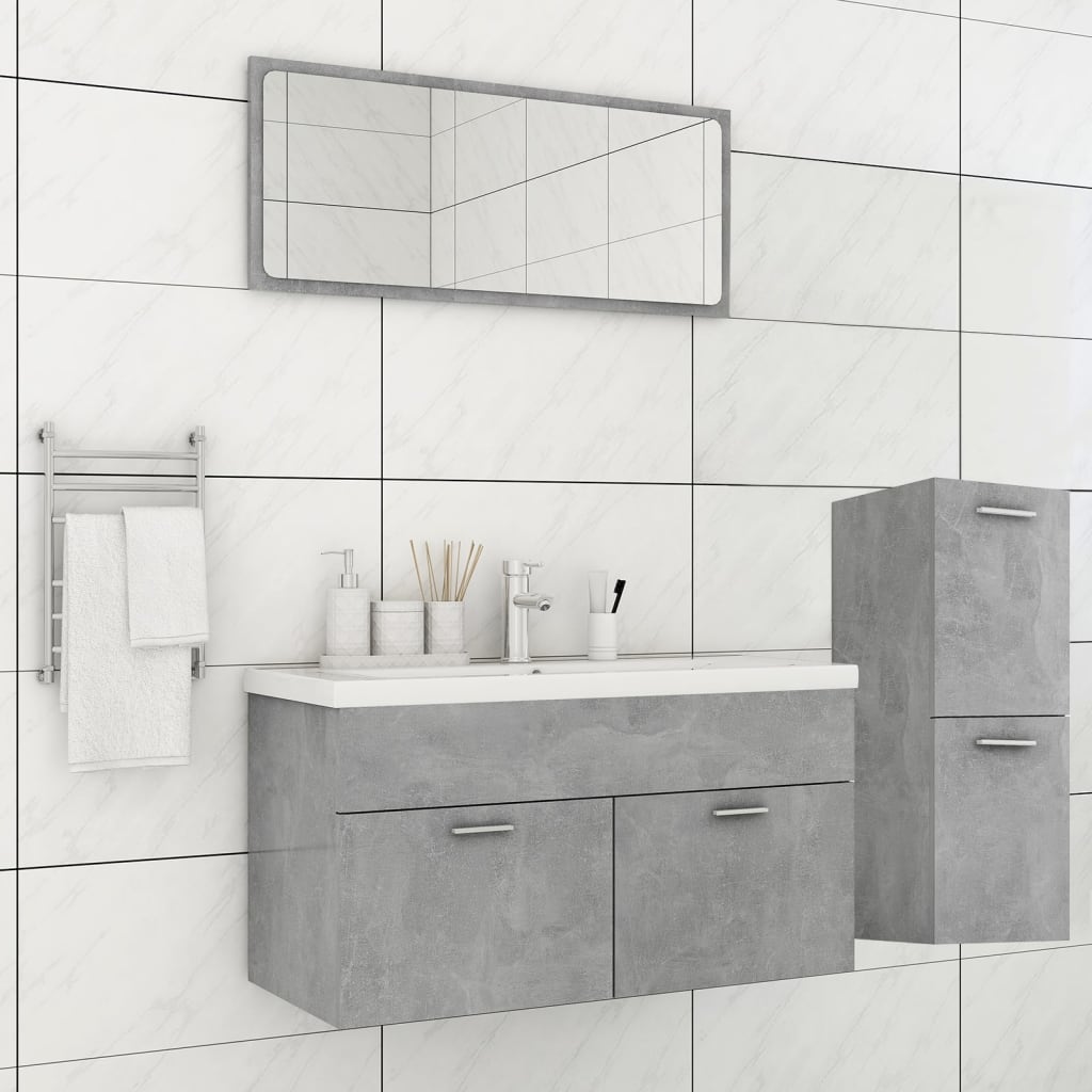 vidaXL Bathroom Furniture Set Concrete Grey Engineered Wood