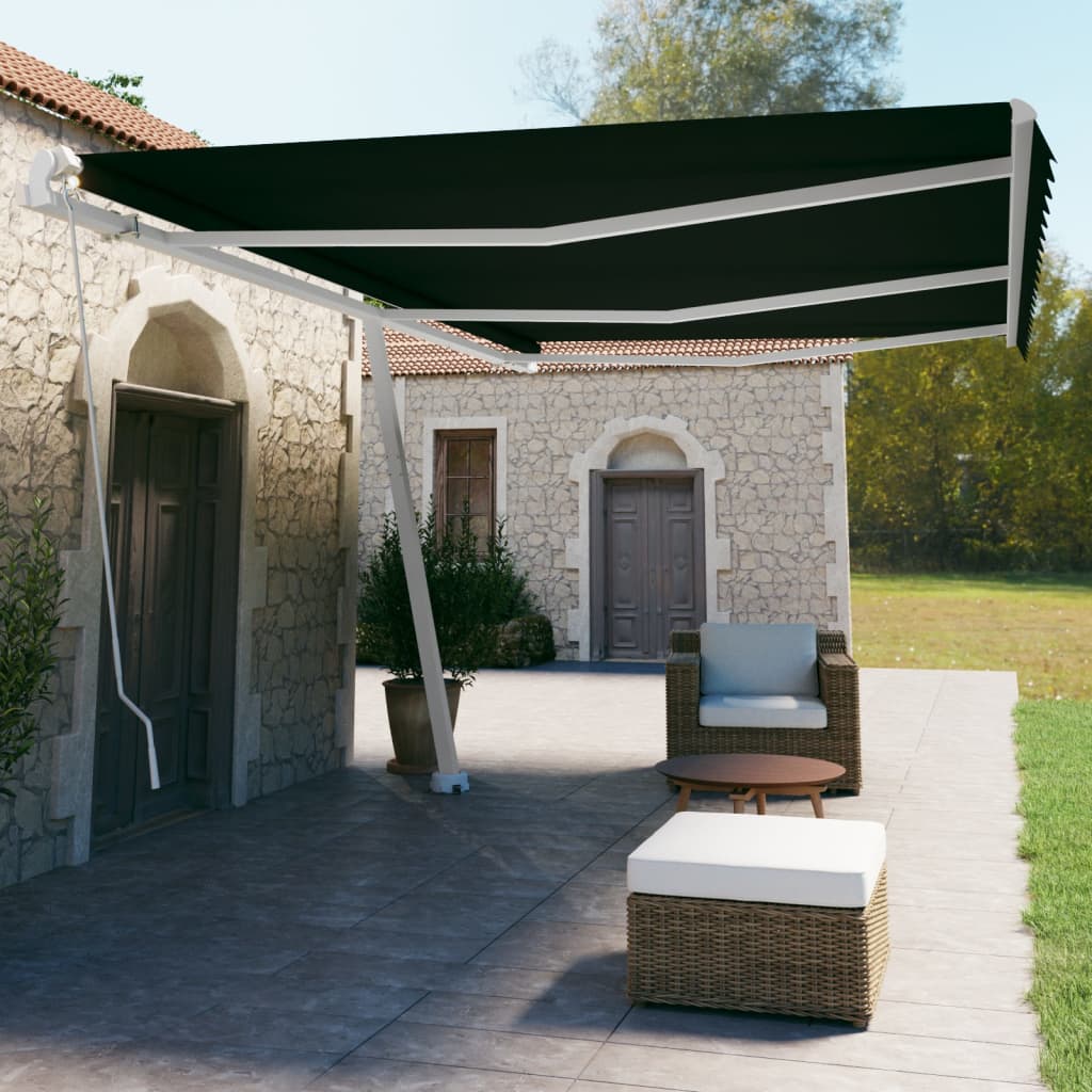 vidaXL Freestanding Manual Retractable Awning 600x350 cm Anthracite