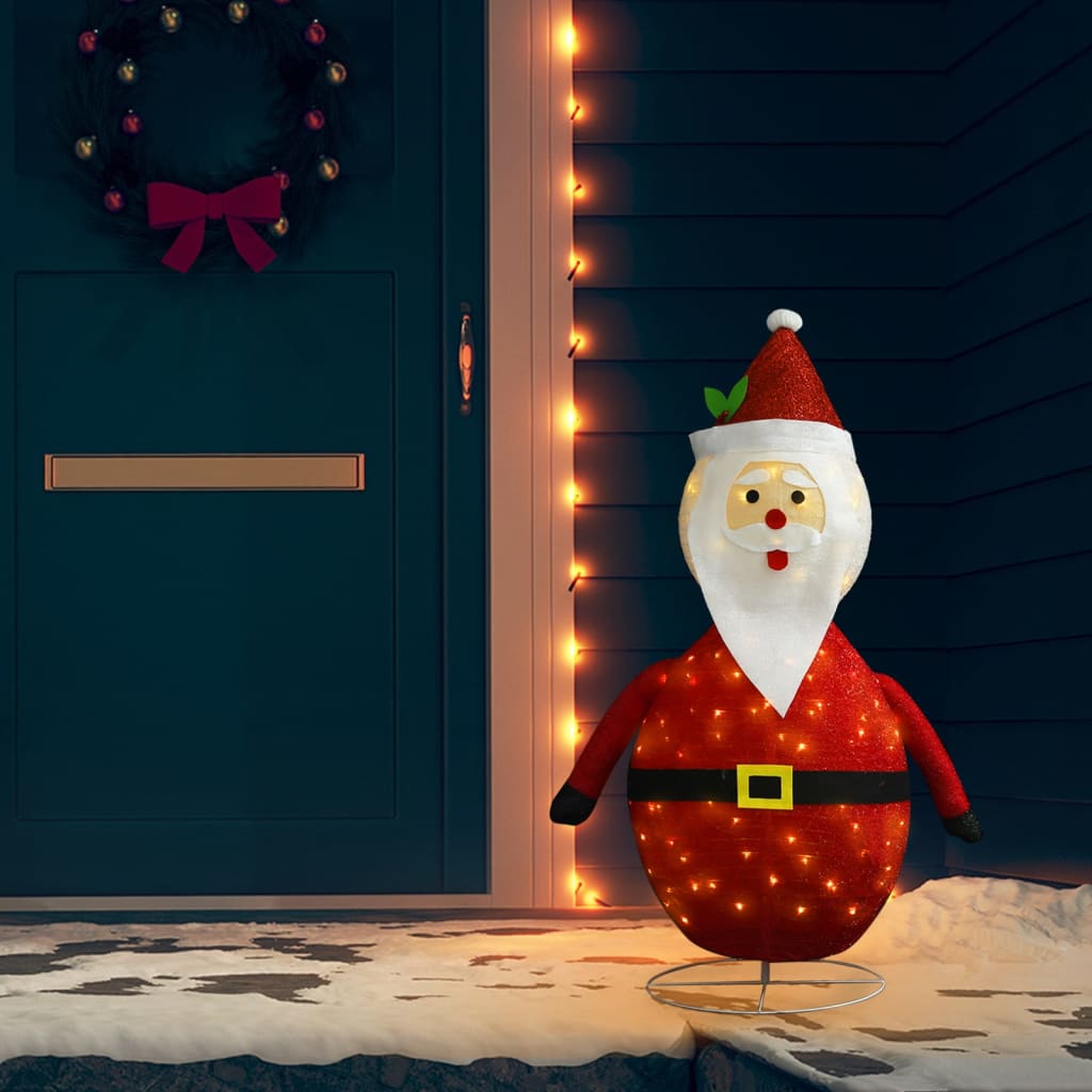 vidaXL Decorative Christmas Santa Claus Figure LED Luxury Fabric 120cm