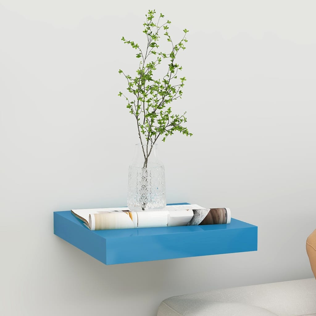 vidaXL Floating Wall Shelf Blue 23x23.5x3.8 cm MDF