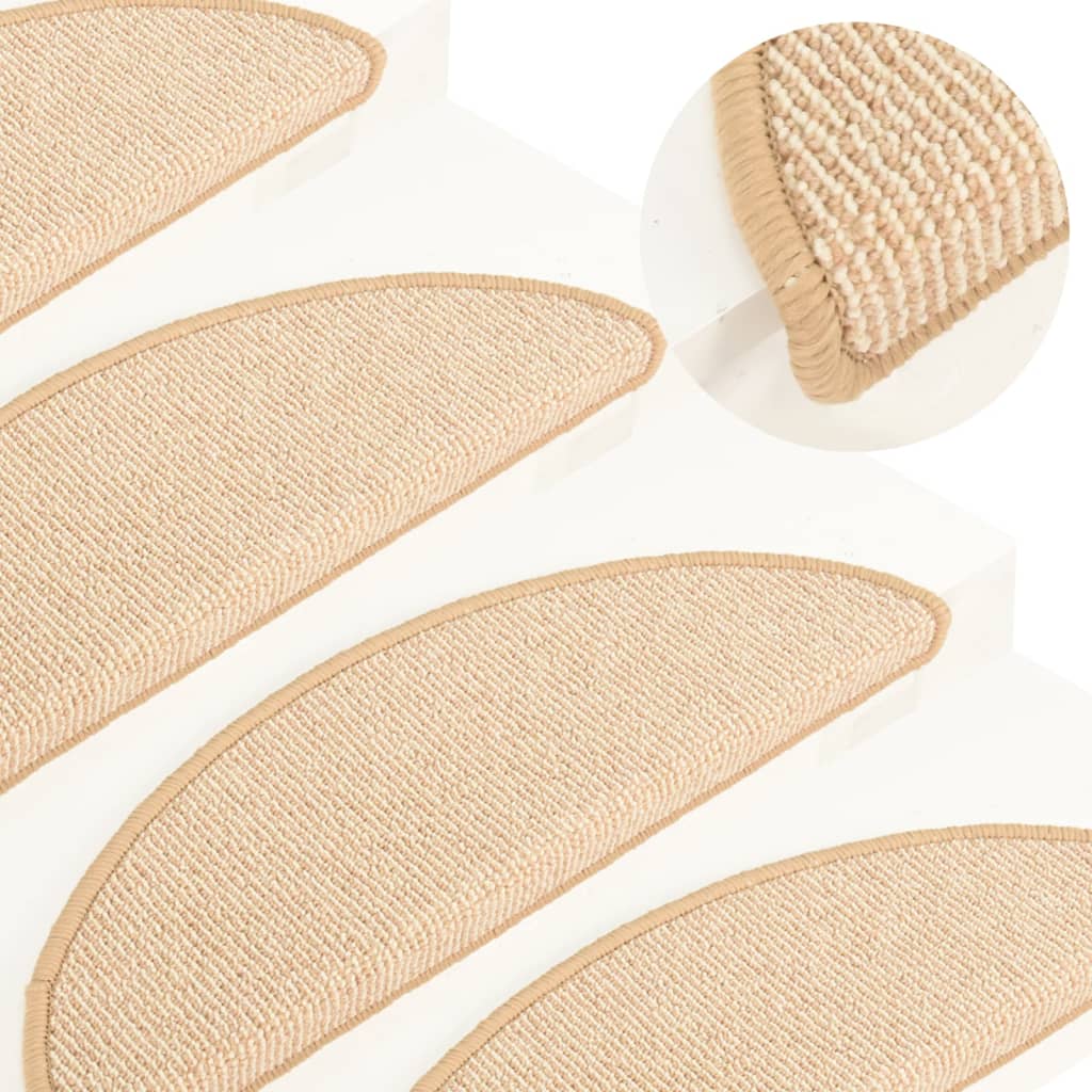 vidaXL Carpet Stair Treads 15 pcs Cream 56x17x3 cm