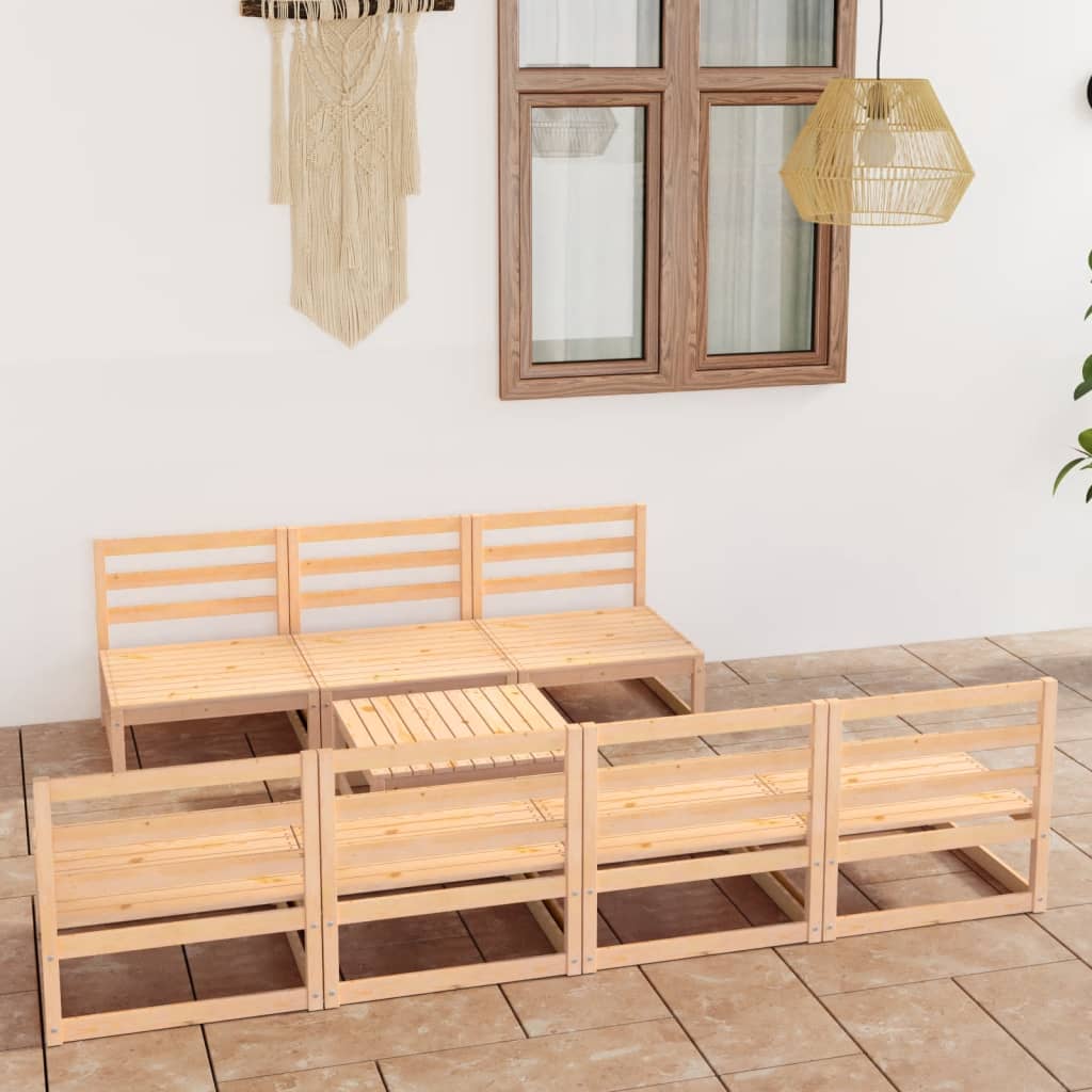 vidaXL 8 Piece Garden Lounge Set Solid Pinewood