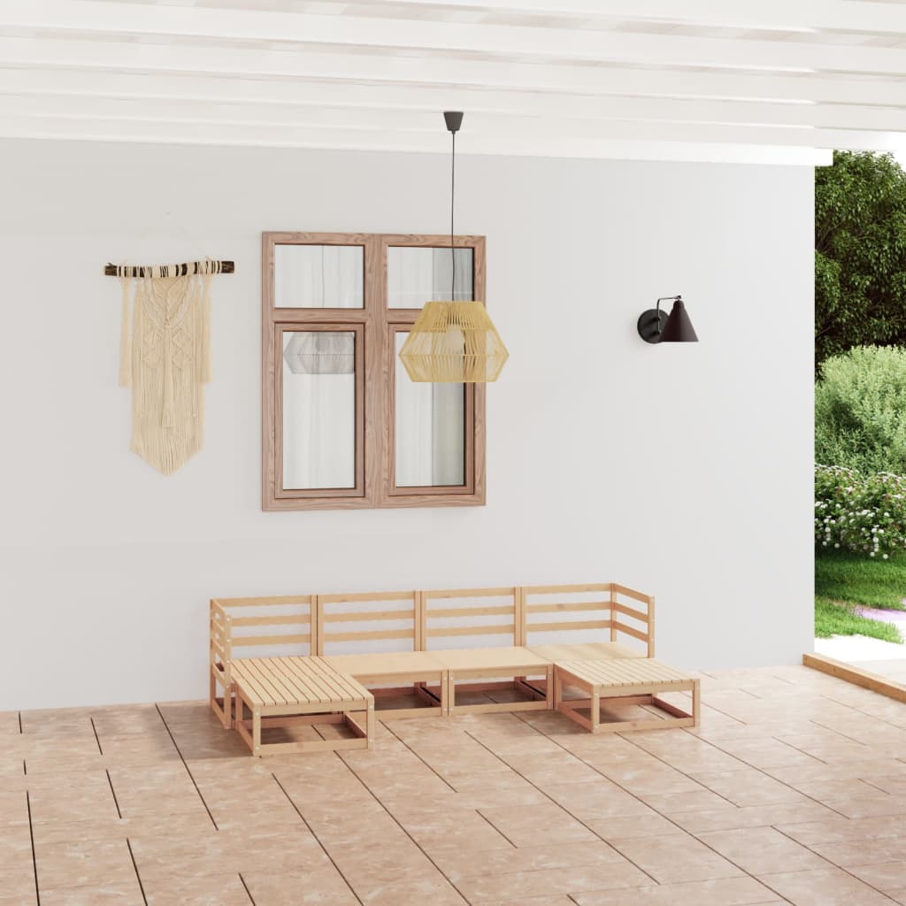 vidaXL 6 Piece Garden Lounge Set Solid Wood Pine