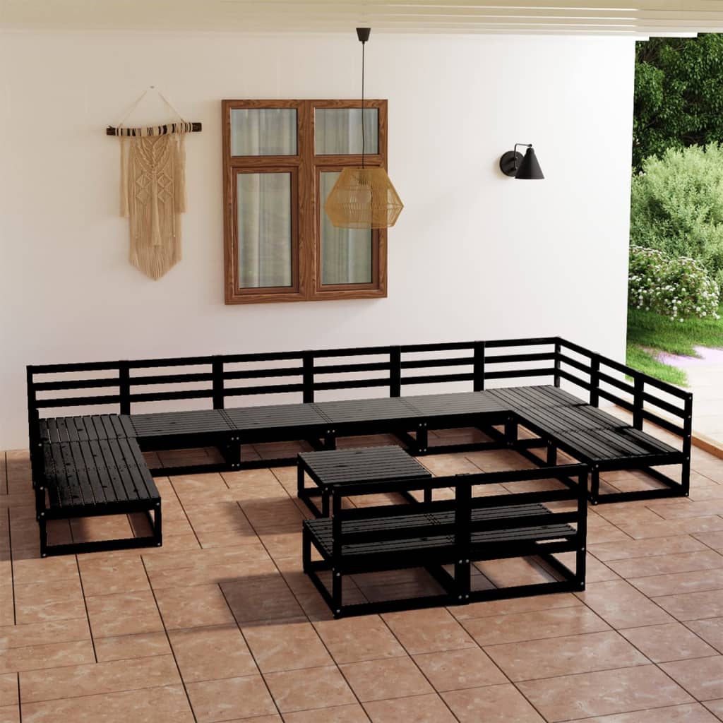 vidaXL 13 Piece Garden Lounge Set Solid Pinewood
