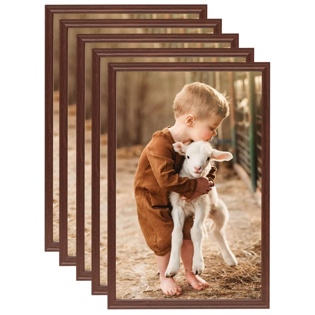 vidaXL Photo Frames Collage 5pcs for Wall or Table Brown 59.4x84cm MDF
