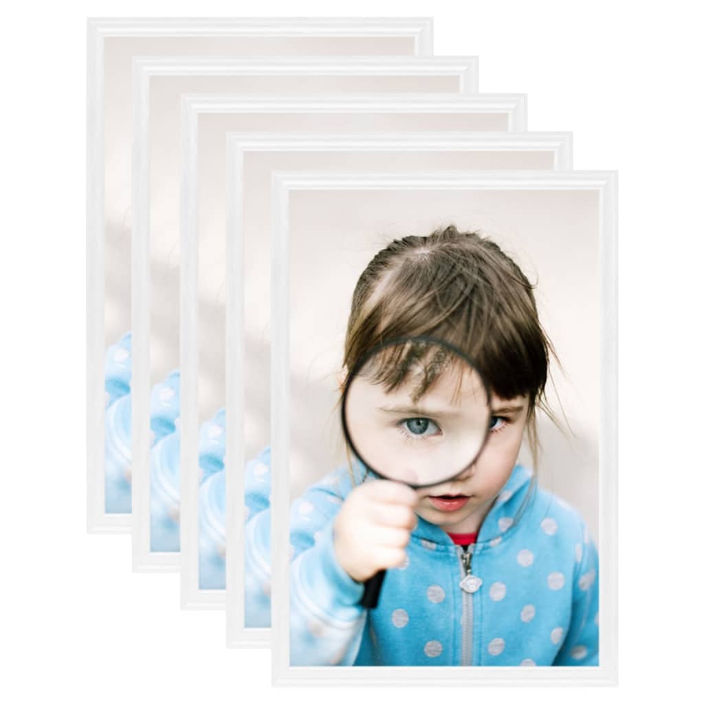 vidaXL Photo Frames Collage 5pcs for Table White 21x29.7cm MDF