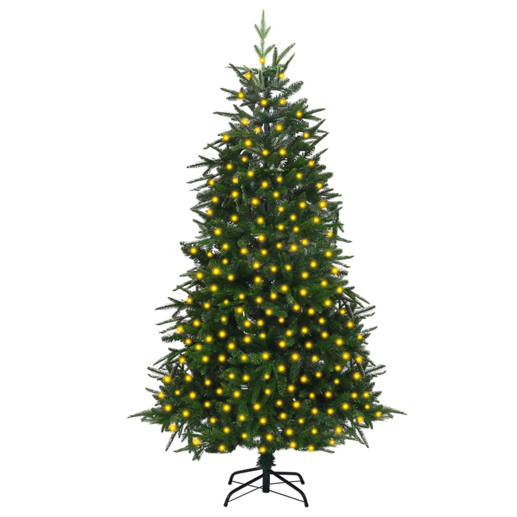 vidaXL Artificial Pre-lit Christmas Tree Green 210 cm PVC&PE