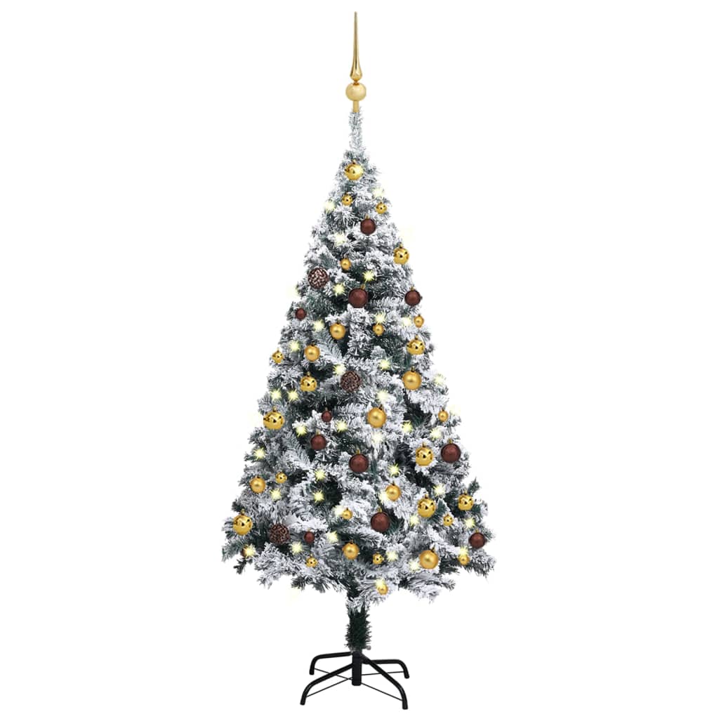 vidaXL Artificial Pre-lit Christmas Tree with Ball Set Green 120 cm