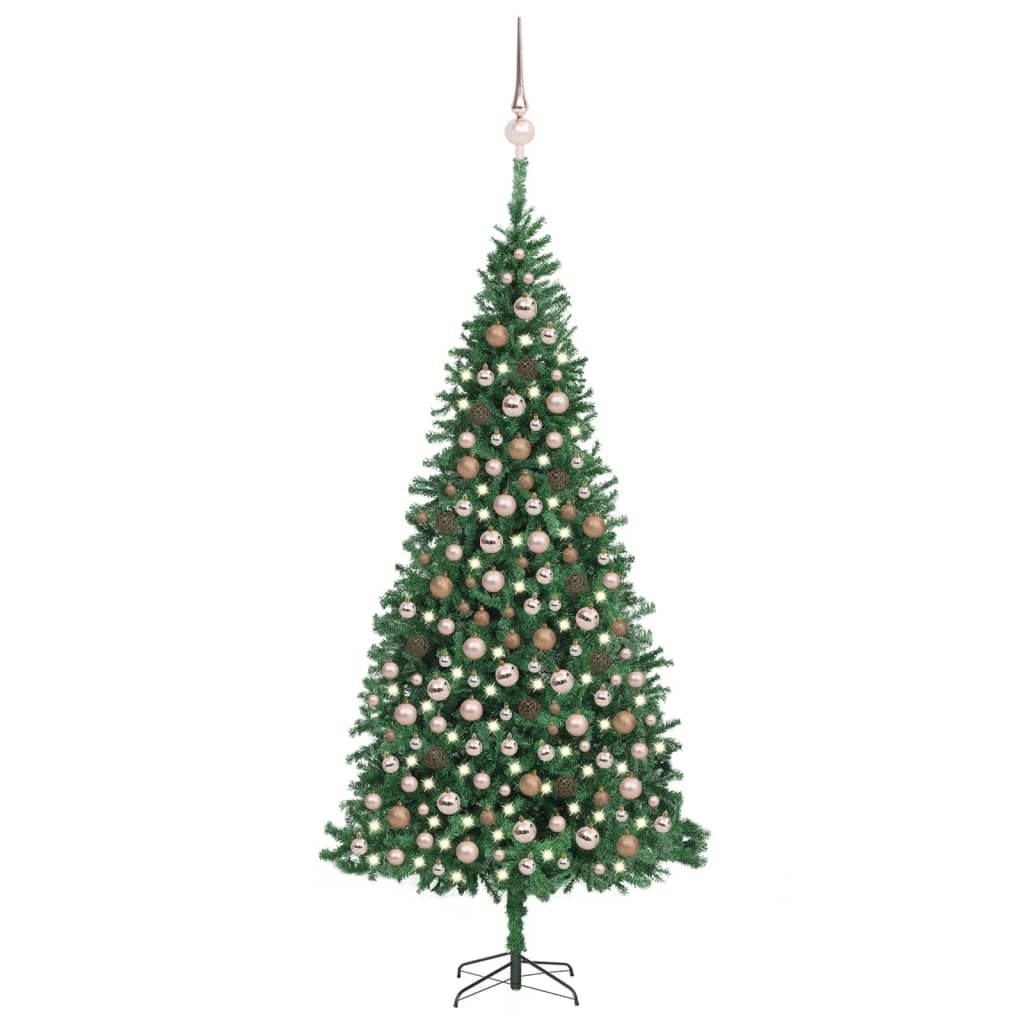 vidaXL Artificial Pre-lit Christmas Tree with Ball Set LEDs 300 cm Green