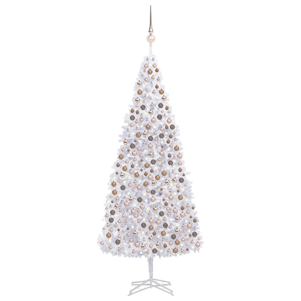 vidaXL Artificial Pre-lit Christmas Tree with Ball Set 500 cm White