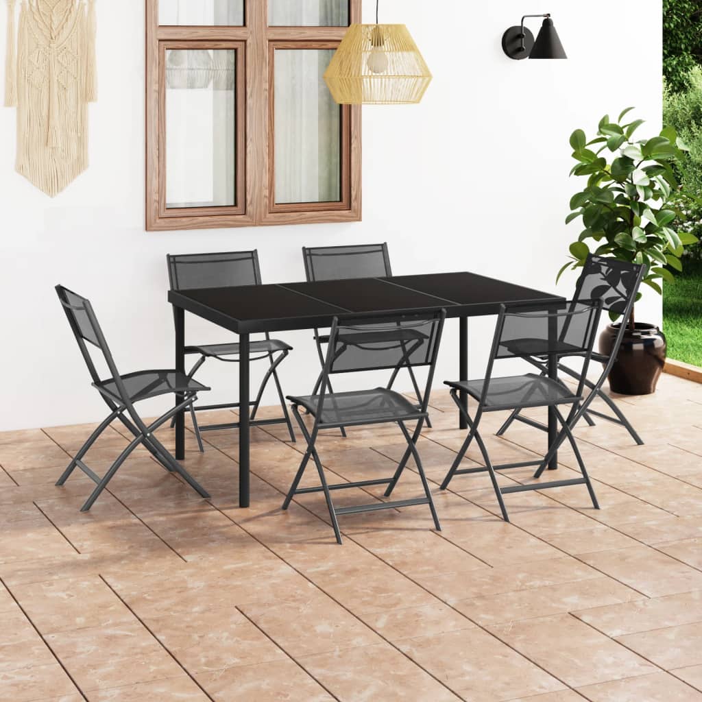 vidaXL 7 Piece Outdoor Dining Set Steel