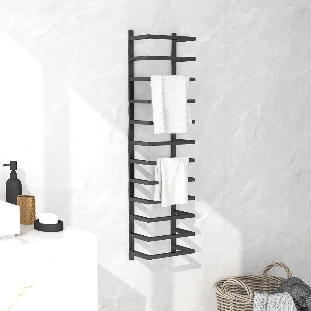 vidaXL Towel Rack Black 24x12x96 cm Steel